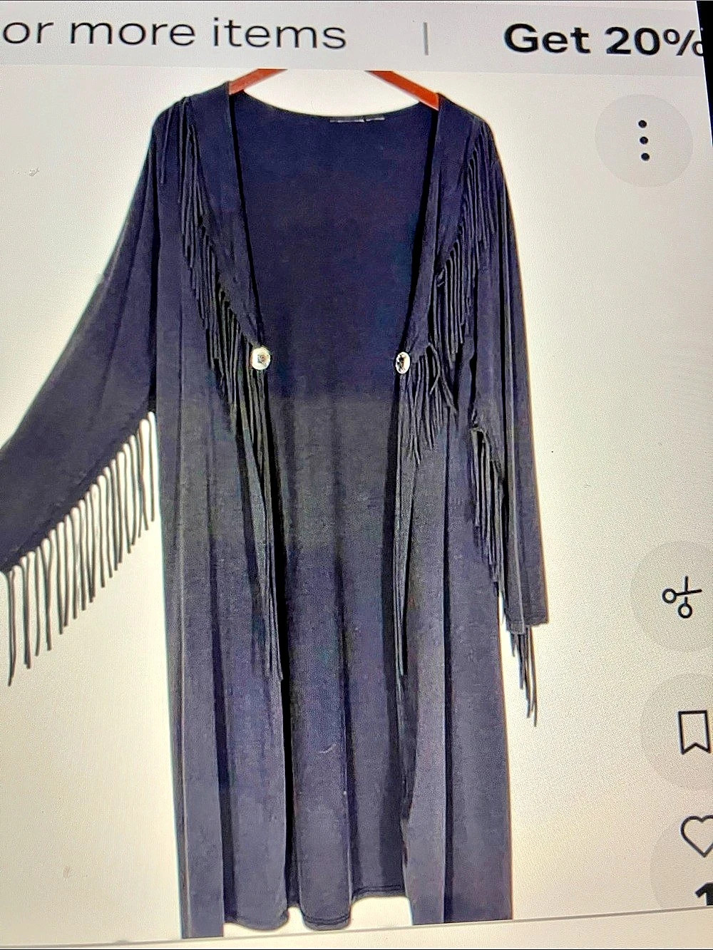 Wrangler Fringe Black silver concho boho longline cowgirl western chic